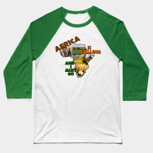 Africa Is Calling Wildlife Continent Collage Baseball T-Shirt